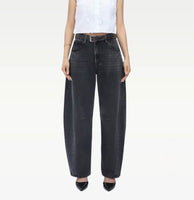 High Waist Baggy Barrel Jeans