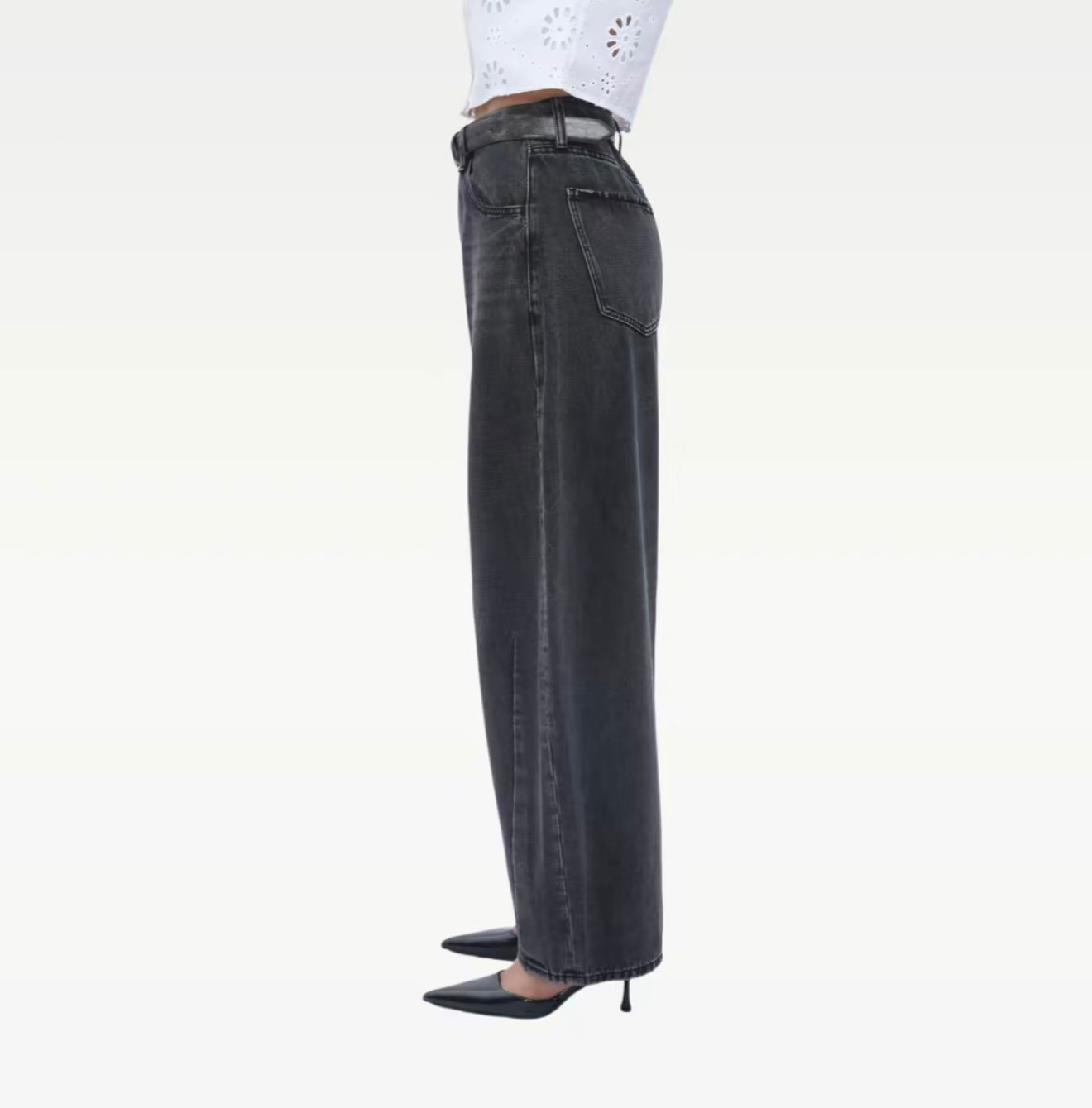 High Waist Baggy Barrel Jeans
