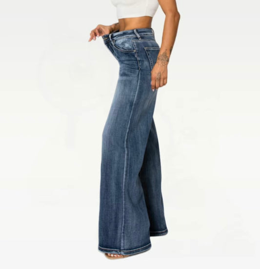 High Waist Stretchy Wide Leg Jeans