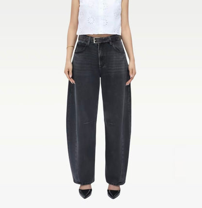 High Waist Baggy Barrel Jeans