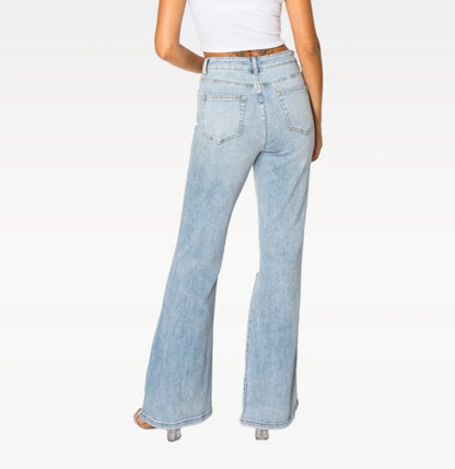 High Rise Cross Over Stretchy Jeans