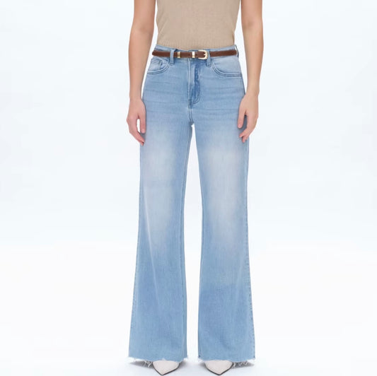 High Rise Cross Over Stretchy Jeans